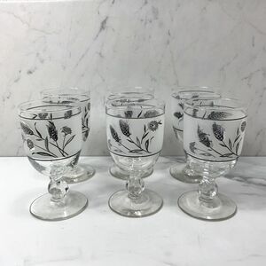 Set of 6 VINTAGE LIBBEY frosted goblets